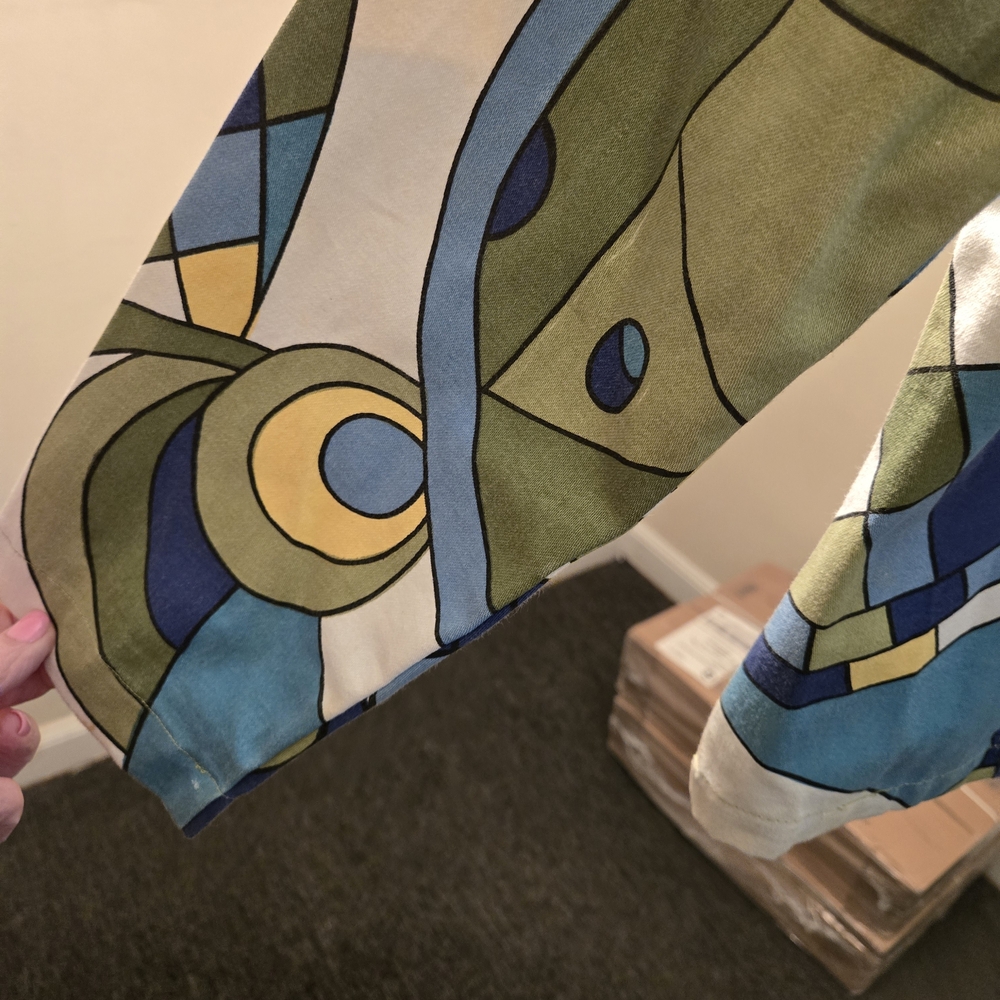 Patchwork Blue and Green Jean Jacket - image 6